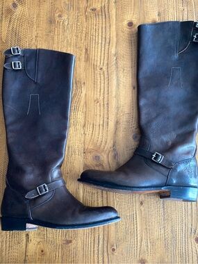 RARE Vintage FRYE Tall Dark Brown Leather Riding Boots
